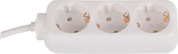 3-fach Steckdose Zuleitung 5 mtr. Farbe: weiß