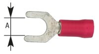 Kabelschuh in Gabelform isoliert, bis 1,5 mm², 3,7 mm Farbe rot, VPE = 100 Stück