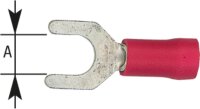 Kabelschuh in Gabelform isoliert, bis 1,5 mm², 3,7 mm Farbe rot, VPE = 100 Stück