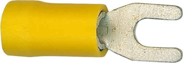 Kabelschuh in Gabelform isoliert, 4,0 mm²-6,0 mm², 8,4 mm Farbe gelb, VPE = 100 Stück