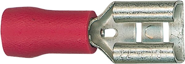 Flachsteckhülse halbisoliert bis 1,5 mm², 2,8 x 0,8 mm Farbe rot, VPE = 100 Stück