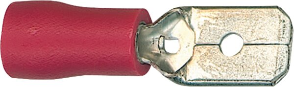 Flachstecker halbisoliert bis 1,5 mm², 6,3 x 0,8 mm Farbe rot, VPE = 100 Stück
