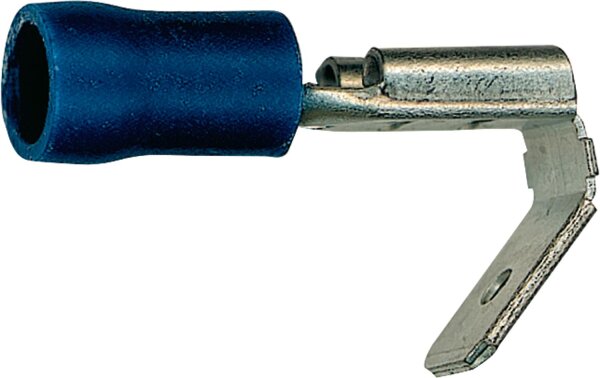 Flachsteckhülse mit Abzweigung halbisoliert, 2,5 mm², 6,3 x 0,8mm Farbe blau, VPE = 100 Stück