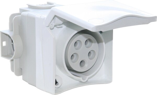 CEE-Unterputzsteckdose PCE 16A, 5-polig, IP44 mit Unterputzdose