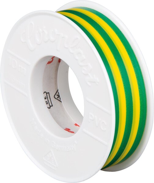 Elektroisolierband grün-gelb Breite 15mm Länge 10mtr. / 1 Stk.