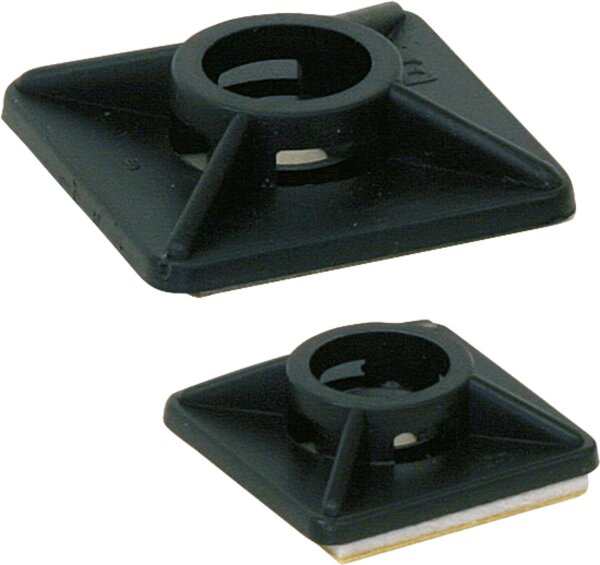 Klebesockel für Kabelbinder 19 x 19 mm     Farbe: schwarz VPE 100 Stück