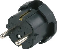 Schutzkontakt-Winkelstecker 2-polig - schwarz 16A - 250V