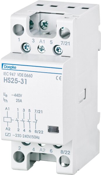 Installationsschütz Doepke HS 2-230AC/25-31 4-polig, 25A