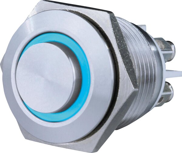 Klingelknopf-Einbau mit LED blau beleuchtet