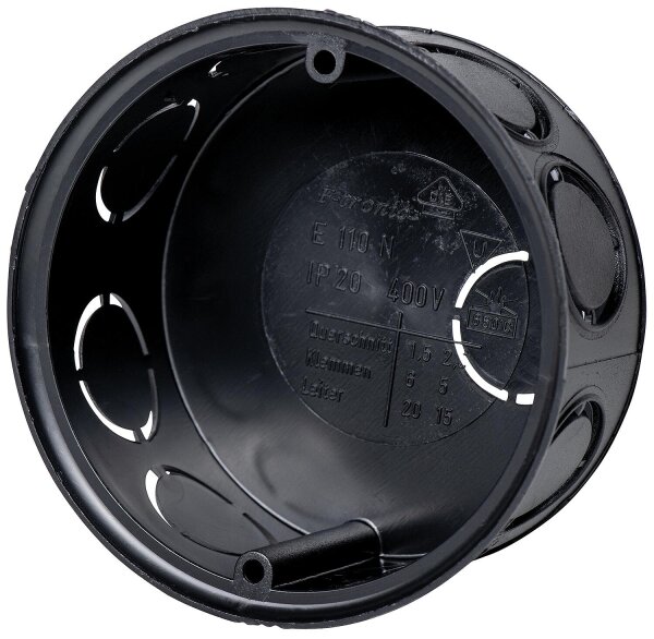 Unterputz-Abzweigdose F-Tronic Ø 72 mm, 35 mm tief, Schwarz, 1 Stück