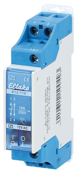 Elektromech. Stromstossschalter 1-S/1-Ö, 16 A, 12V Eltako, S12-110-12V