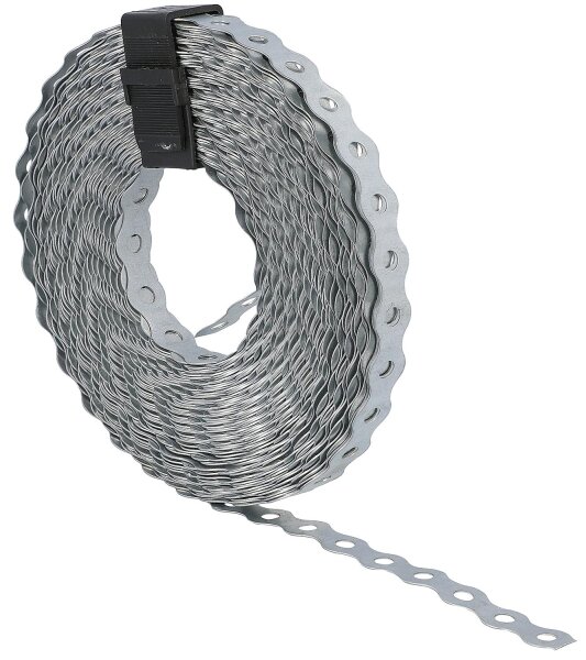 Lochband gewellt, Stahl verzinkt Breite: 12mm, Rolle: 10m