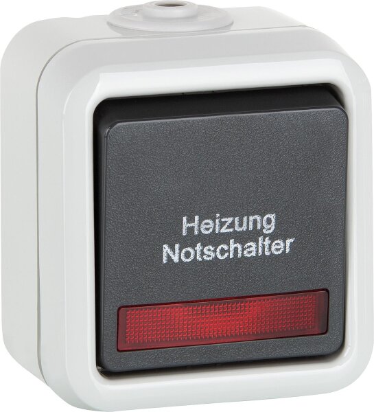 AP-Heizung Notschalter PEHA IP44, Aus-/Wechselschalter D 626 WAB HN