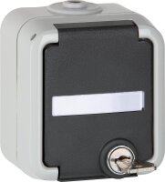 AP-Steckdose 1-fach PEHA IP44, Schuko, Beschriftung...