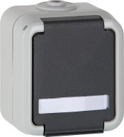 AP-Steckdose 1-fach PEHA IP44, Schuko, Beschriftung, grau...