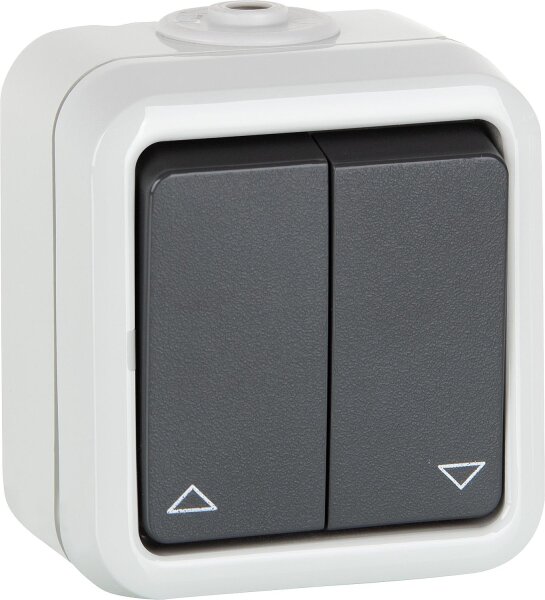 AP-Serien-Taster PEHA IP44, mit Symbolen grau D 629 T WAB