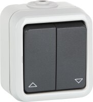 AP-Serien-Taster PEHA IP44, mit Symbolen grau D 629 T WAB