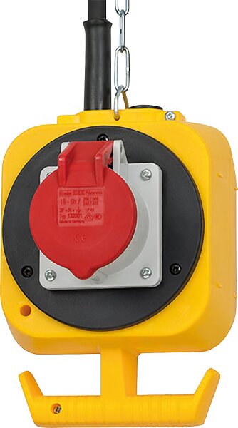 Energieblock-Stromverteiler 3 Schuko +1CEE 16A Steckdose 5m Kabel H07 RNF 5x1,5