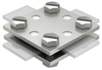 Kreuzverbinder Typ: 252 8-10 V4A für Rundleiter, Rd= 8-10mm mit Zwischenplatte