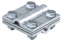 Kreuzverbinder flach Edelstahl für Flachleiter FL= 30mm ohne Zwischenplatte