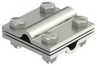 Kreuzverbinder flach Edelstahl für Flachleiter FL= 30mm ohne Zwischenplatte