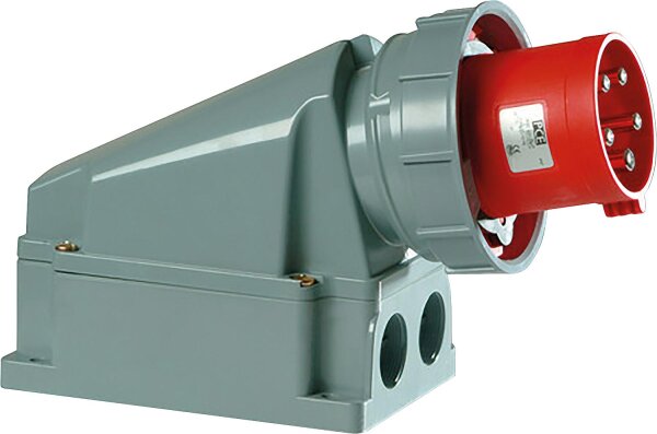 CEE-Wandgerätestecker 63A, 400V Power Twist, IP66/67 inkl. Blindverschraubung