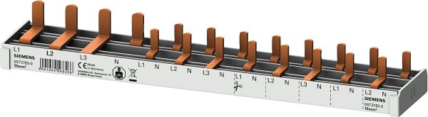 Stiftsammelschiene, 10mm² 1x FI 4pol. N-rechts 8x AFDD-LS Siemens 5ST3783-0 (12TE)