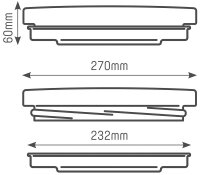LED Deckenleuchte 15W 3000K, 1300lm, (DxH): 300x85mm