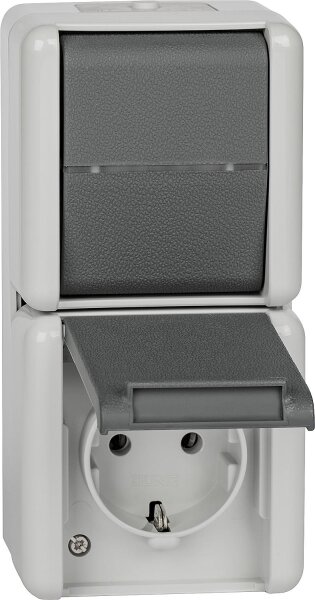 AP-Schalter-Steckdosenkombi Jung 876 W / WG 800