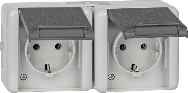 AP-Steckdosen 2.fach, waagerecht Jung 8220 W / WG 800