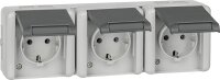AP-Steckdosen 3.fach, waagerecht Jung 8230 W / WG 800