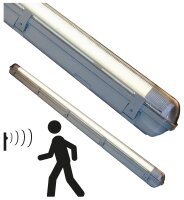 LED Feuchtraumleuchte 150cm 1x 20,5W 3100lm 4000k IP65 IK08 mit Bewegungssensor
