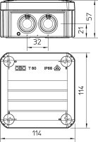 OBO Abzweigkasten, T25 Ø=63/T=45mm, lichtgrau 4x M25