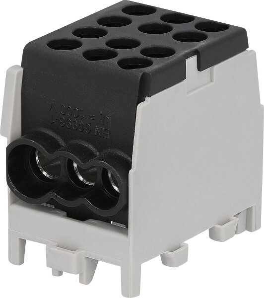 Abzweigklemme HLAK 25-1/4 M2, 1-polig, schwarz, 1,5-25mm²/1,5-16mm²