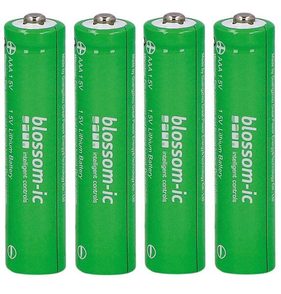 Batterie Lithium Blossom-IC, AAA, 1,5V, Set bestehend aus 4 AAA Batterien