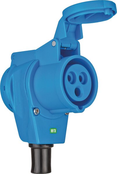 CEE-Winkelkupplung mit Schuko-Steckdose 230V/16A