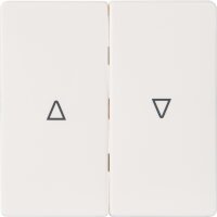 Wippe-2fach mit Symbolen Auf/Ab titanweiß/ 55 mm x...