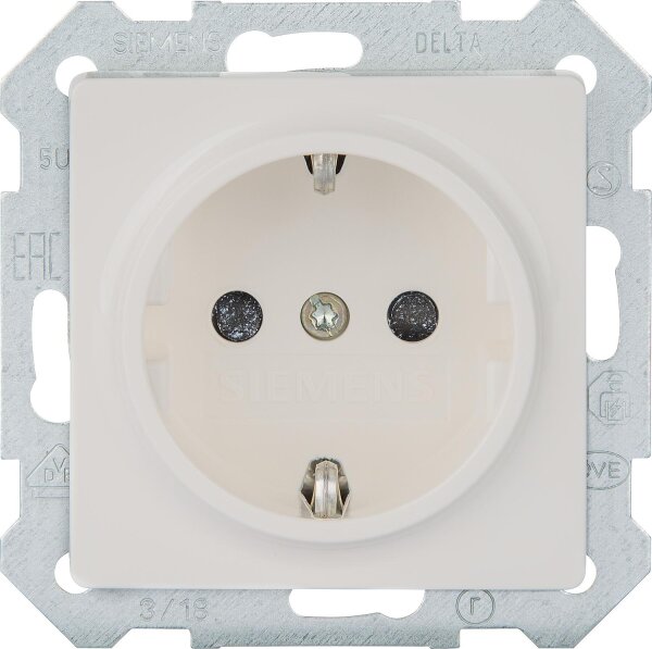 SCHUKO-Steckdose mit Krallen titanweiß/ Schutzart IP20 mit Kinderschutz/1 Stk.
