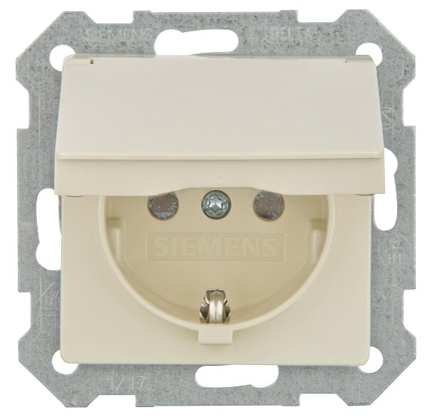SCHUKO-Steckdose mit Klappdeckel elektroweiß/ Schutzart IP20 1 Stück
