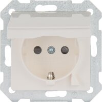 SCHUKO-Steckdose mit Klappdeckel titanweiß/...