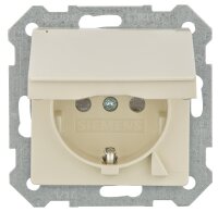SCHUKO-Steckdose mit Klappdeckel titanweiß/...