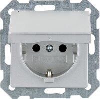 SCHUKO-Steckdose mit Klappdeckel titanweiß/ Schutzart IP20 m. erhöhtem Berührungsschutz/1 Stk.