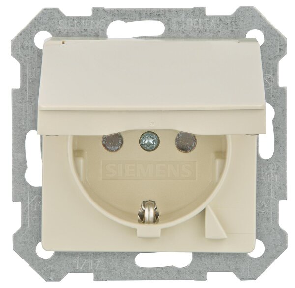 SCHUKO-Steckdose mit Klappdeckel elektroweiß/ Schutzart IP20 m. erhöhtem Berührungsschutz/1 Stk.