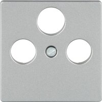 Abdeckplatte für TV/SAT-Anschluss titanweiß / Schutzart IP20 3-Loch-Ausführung / 1 Stück