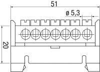 Neutralleiterklemme Typ 60/N 7, 1-polig, blau, 7x16mm²