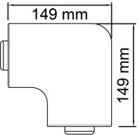 Flachwinkelhaube lichtgrau Typ WDK/HF 60110 / 1 Stück