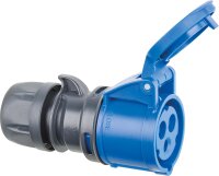 Kupplung IP44, 3-polig, 16 A 230 V, blau/grau