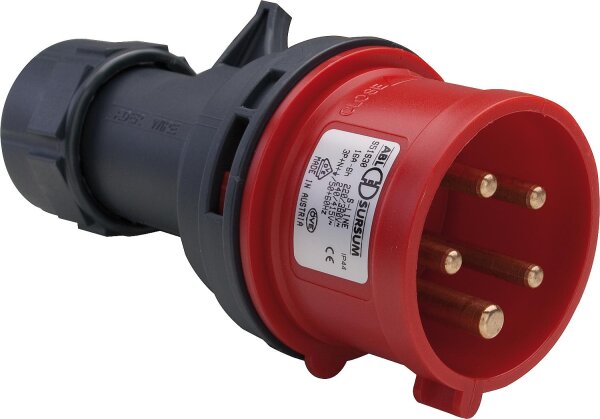 Stecker IP44 5-polig, 32 A 400 V, Steckklemmen