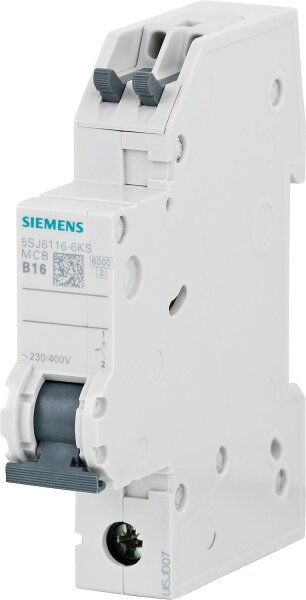 Leitungsschutzschalter Siemens, 6KA, 1-polig, B16A, 5SJ6116-6KS