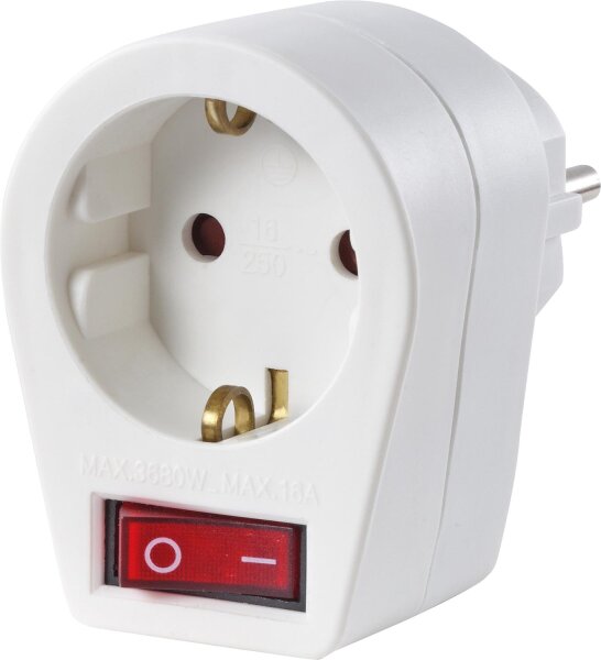 Steckerschalter mit Kontrolllampe, weiß LSV 6492